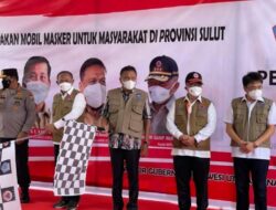 Kepala BNPB Bersama Gubernur Sulut Lepas 37 Unit Mobil Masker.