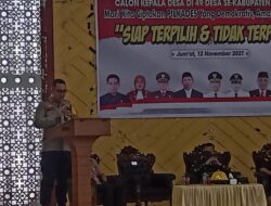 Kapolres Hadiri Kegiatan Deklarasi dan Penandatangan Fakta Integritas Pilkades 2021 di Kabupaten Takalar