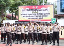 Polres Takalar Gelar Apel Pergeseran Pasukan Pengamanan Pilkades Serentak 2021