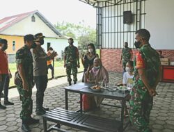 Wujud Sinergitas TNI- Polri, Kapolres Takalar dan Dandim 1426/Takalar Tinjau Vaksinasi di Desa Pannyangkalang