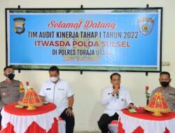 Polres Toraja Utara Sambut Tim Audit Kinerja Itwasda Polda  SulSel Tahap I