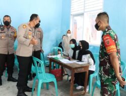 Wujud Sinergitas TNI- POLRI, Kapolres Takalar dan Dandim 1426/Takalar Tinjau Vaksinasi di Kantor  Desa Patani