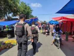 Unit Patroli Samapta Polres Takalar Sambangi Pasar, Beri Rasa Aman Dan Imbauan Prokes