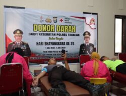 Sambut HUT Bhayangkara Ke-76, Polres Takalar Gelar Donor Darah