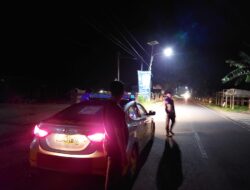 Cegah Aksi Kriminalitas, Personil Polsek Galsel Polres Takalar Rutin Laksanakan Patroli Blue Light