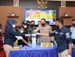 Sat Narkoba Polres Takalar Bersama Forkopimda Belender Sabu hasil pengungkapan seberat 88,6910 Gram