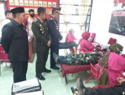 Kapolres Takalar Tinjau Giat Donor Darah Dalam Rangka HUT TNI ke-77