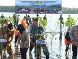 Puncak Penanaman Mangrove Secara Serentak Jajaran TNI di Seluruh Indonesia