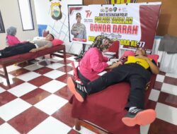 Maknai Peringatan HUT Bhayangkara ke-77, Polres Takalar Gelar Bakti Sosial Donor Darah