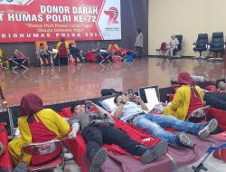 Sambut HUT ke-72 Humas Polri, Bidhumas Polda Sulsel Gelar Aksi Donor Darah