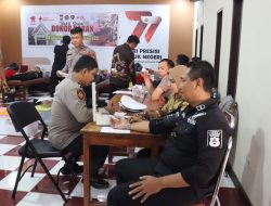 Memperingati HUT Humas Polri ke-72 tahun 2023, Polres Takalar Gelar Bakti Sosial Donor Darah