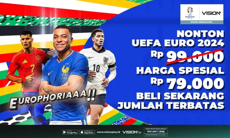 Nikmati Euforia Euro 2024 di Vision+ dengan Harga Terjangkau, Hanya Rp79 Ribu! Jangan Lewatkan Momen Bersejarah Ini!