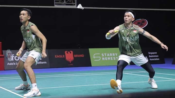 Kepiawaian Taktis Fajar/Rian Taklukkan Final Singapore Open